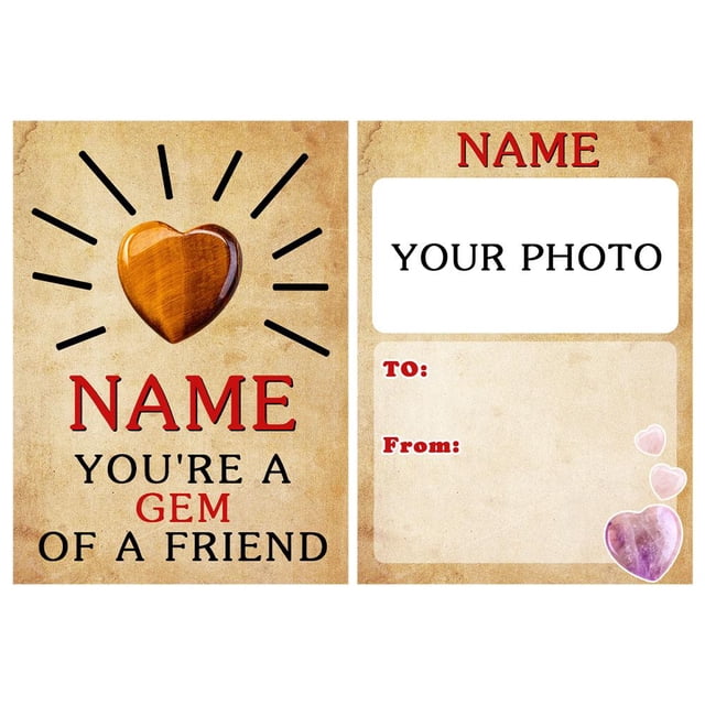 Customized Valentines Day Gifts for Kids Holiday Greeting Cards Name Photo Texts N6C1