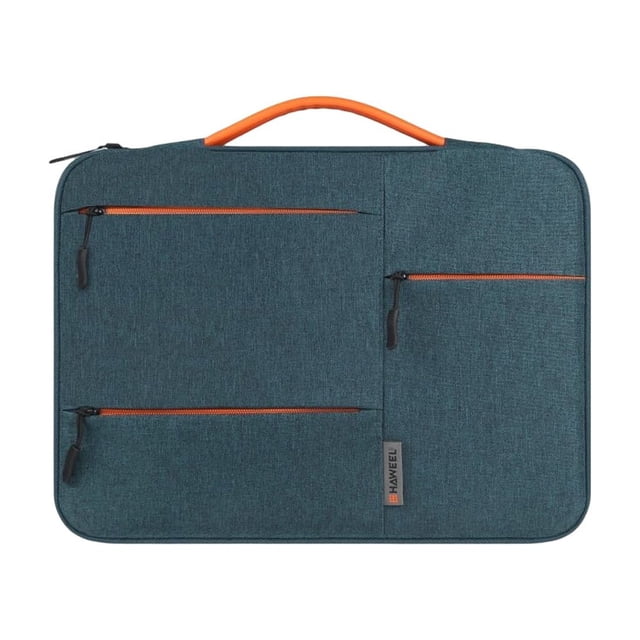 Xingzhi Laptop Bag Notebook Computer Cover Case Waterproof Laptop Carrying Bag Protector Sleeve in navy blue, designed for 13-inch laptops. The bag features a durable polyester exterior with a smooth plush interior to protect against scratches and dirt. It includes a PU handle for easy carrying and multiple zippered compartments for accessories. The waterproof and shockproof design ensures laptop safety during travel.