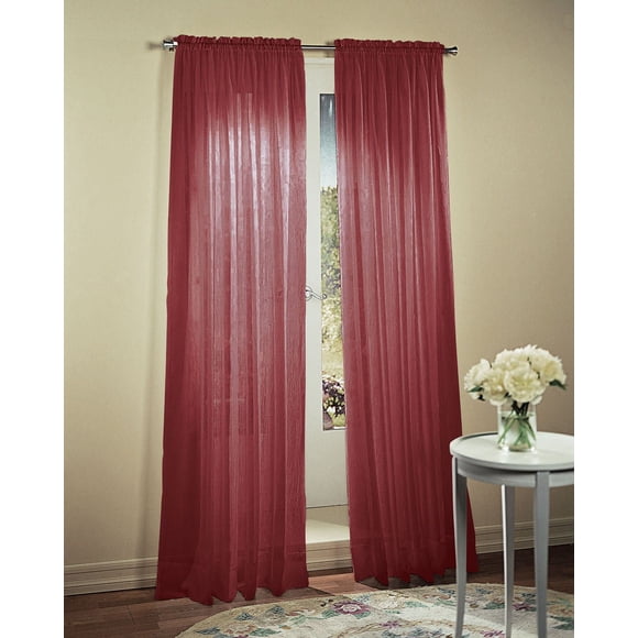 918 Crushed Voile Pole Top Curtains