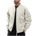 thumbnail image 1 of Dagugfen Vestes pour Hommes à Manches Longues à Fermeture Éclair Coupe Ample Cargo Plein Air Camping Randonnée Veste Militaire avec Multiples Poches, 1 of 3