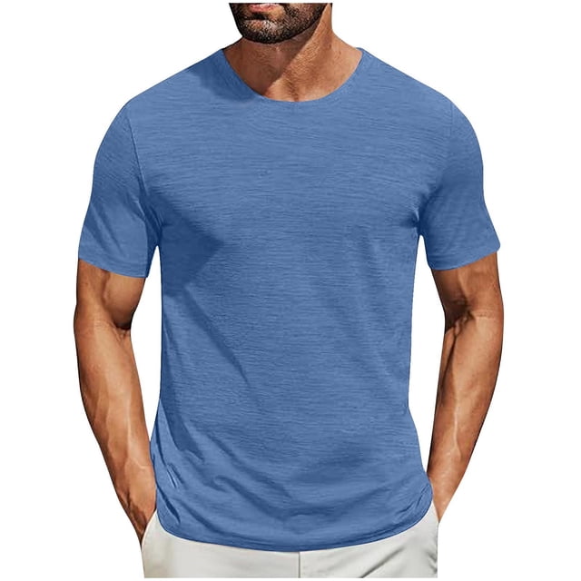 Besolor Men's Summer T-Shirt Short Sleeve Classic Crew Neck Tee Shirts Casual Solid Color Basic Tops