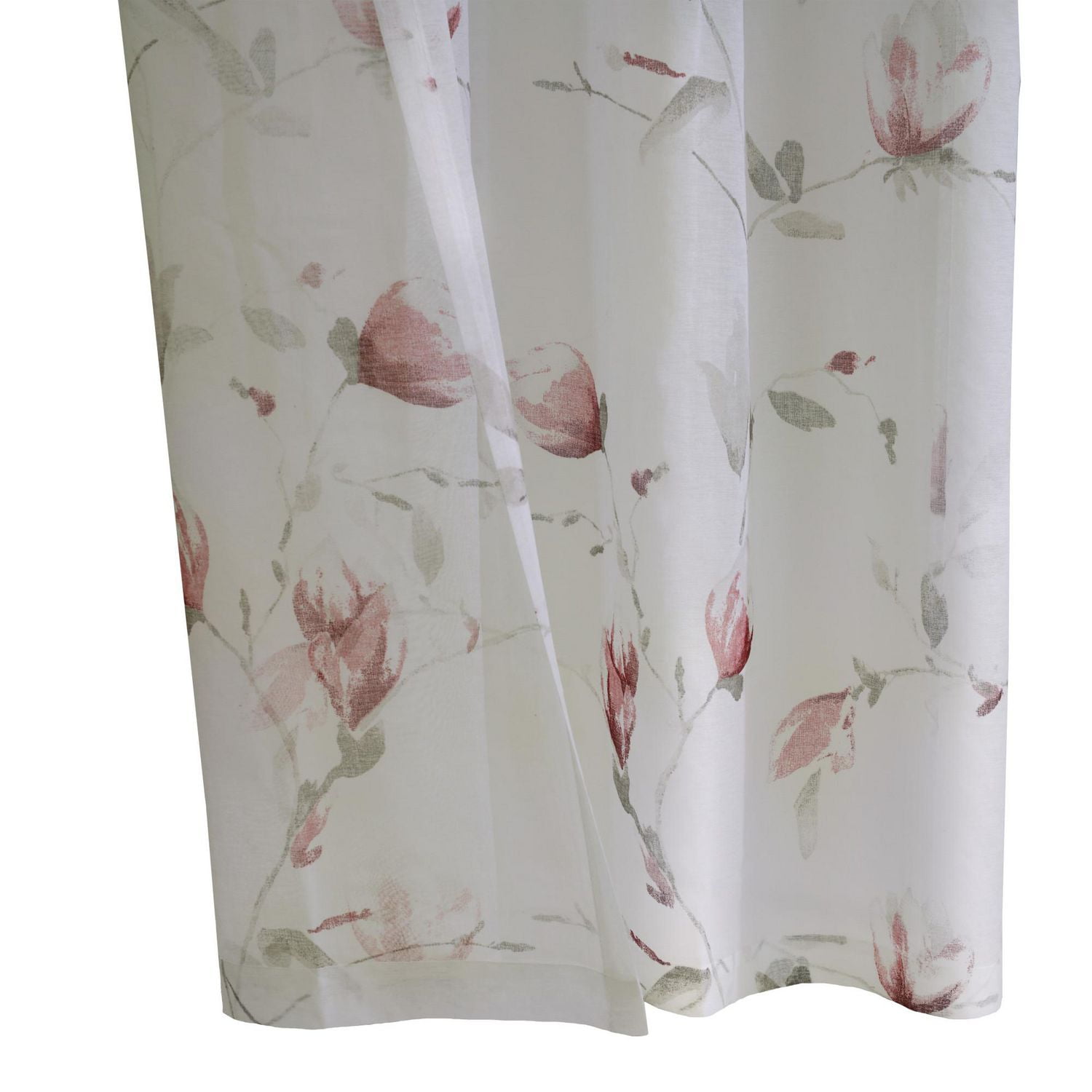 Loft Living Synergy, panneau de rideau à oeillets faux lin diaphane imprimé floral 52" x 63", corail