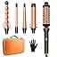 VoluVibe 5 in 1 Curling Iron Set, Hair Curler with Curling Brush and 4 Interchangeable Ceramic Curling Wand(0.5”-1.25”), Fast Heating, Include Suitcase & 2 Clips & Heat Protective Glove