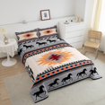 thumbnail image 4 of Erosebridal Grey Aztec Bedding Twin Comforter Set,Boho Horse Down Comforter,Geometric Triangle Decor,Reversible,Lightweight,2pcs, 4 of 7