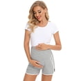 thumbnail image 2 of LSLJS Women Maternity Casual Comfortable Pockets Loose Contrast Color Pregnant Shorts( L, Gray ), 2 of 7