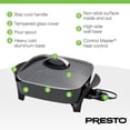 thumbnail image 3 of Presto 12-Inch Electric Skillet with Glass Cover, Nonstick Multi-Use Pan, Black, 3 of 9