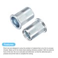 thumbnail image 4 of Unique Bargains M12 Rivet Nuts, 50 Pack Zinc Plated Carbon Steel Knurled Flat Head Threaded Insert Nuts, 4 of 5