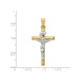 thumbnail image 4 of Collier Pendentif Croix Crucifix en Or Jaune et Blanc 14K avec Chaîne, 4 of 4