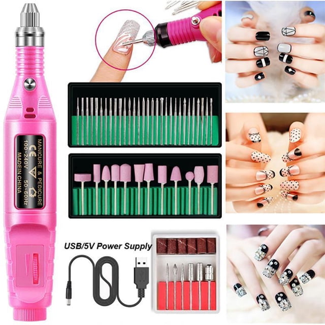 48pc Electric Nail Drill, Portable Nail Drills for Acrylic Nails, Toenail Sander for Thick Nails File Kit, Acrylic Nail Kit Set Professional with Everything,Blue