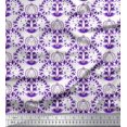 thumbnail image 1 of Soimoi Poly Georgette Tissu Imprimé Artistique Floral, Poisson et Cerf 1 Yard 52 Inch Wide, 1 of 3