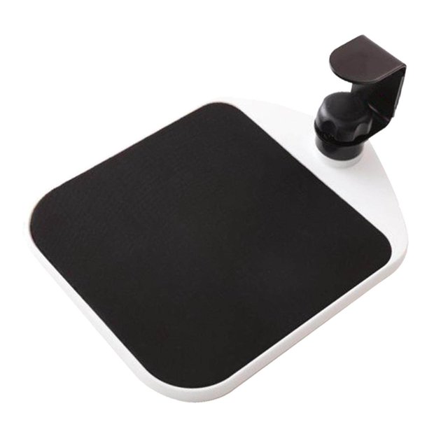 Adjustable Mouse Pad Clip On Tray Adjustable Desktop Device Holder Table Mount for Work Home White
