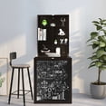thumbnail image 3 of Gymax Wall Mounted Table Fold Out Convertible Desk with A Blackboard/Chalkboard Brown, 3 of 8