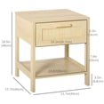 thumbnail image 3 of HOMCOM Nightstand Bedside Table End Table Storage Organizer W/ Drawer Shelf, 3 of 10