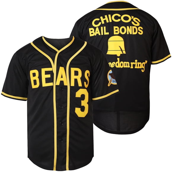 Bad News Bears #12 Tanner Boyle Movie 1976 Chico's Bail Bonds Baseball Jersey (Large, 3 Black)