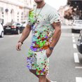 thumbnail image 5 of Men Print Short Sleeves Casual Beach Short Sleeve Round-Neck Blouses & Sets, 5 of 5
