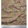 thumbnail image 1 of Soimoi polyester Crepe Fabric Leaves,Butterfly & Flower Floral Print Fabric by Yard 42 Inch Wide, 1 of 3