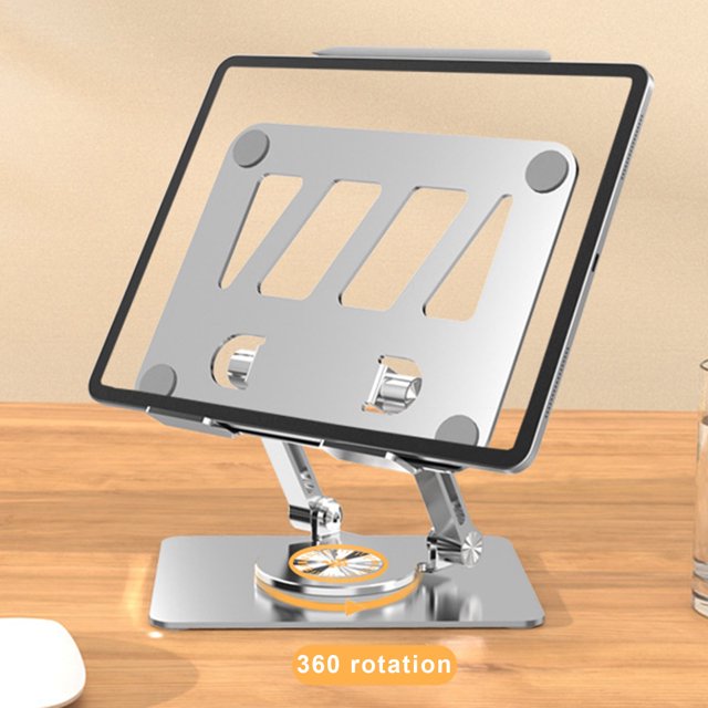 Chmadoxn Carbon Steel Tablet Stand All Directional Rotation Infinite Angle Adjustment High Load Bearing Capacity Hollow Heat Dissipation Backplate Slip Proof Soft Rubber Tablet stand