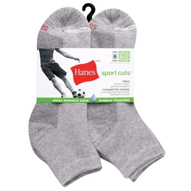 Hanes Men's 6 Pack Sport Cuts Ankle Socks