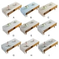 thumbnail image 3 of keepw Cotton Linen Tablecloth with Side Storage Pocket Stain Resistant Coffee Desktop Fringe Table Cloth Living Room Island/Light gray 60*160cm, 3 of 6