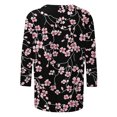 thumbnail image 3 of UPPADA Blouses pour Femmes Grande Taille à Manches 3/4, T-Shirts à Imprimé Floral Teintable, Chemises Décontractées Tendance à Col Rond, Chandails Confortables à Enfiler, Hauts Blouses Mignons d'Été, Chemises à Manches 3/4 pour Femmes, Économie, 3 of 5