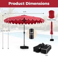 thumbnail image 3 of Costway Parasol de Patio 10 Pi avec Sacs de Sable à Base Lestée, Inclinaison à Bouton-Poussoir et Manivelle, Bourgogne, 3 of 10