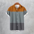 thumbnail image 1 of Qertyioot Hommes Printemps Manches Courtes en Vrac Col Rond Géométrique Imprimé Chemise Bambou Ultra Doux, 1 of 4