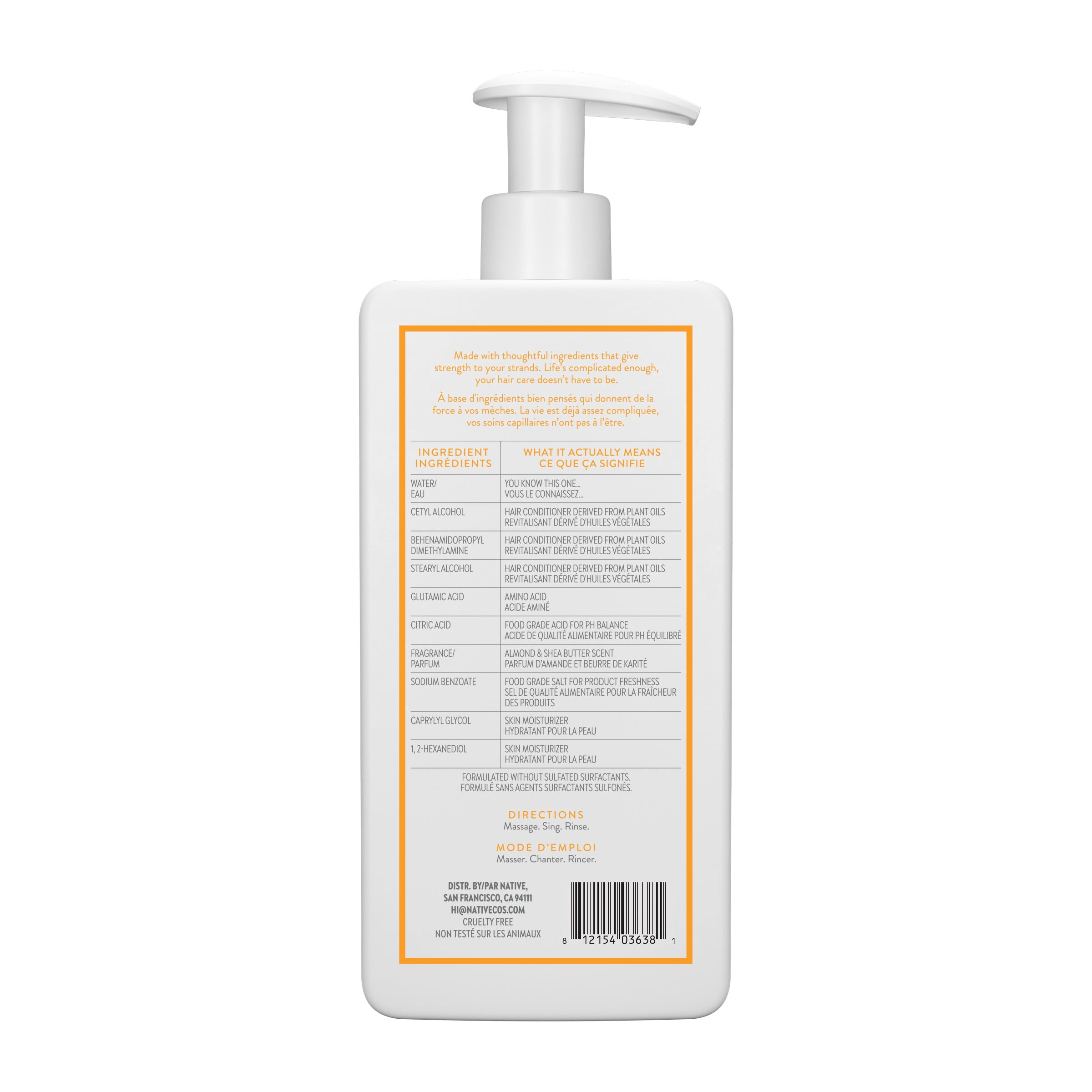 Revitalisant fortifiant Native, Amande et beurre de karité, 487 mL