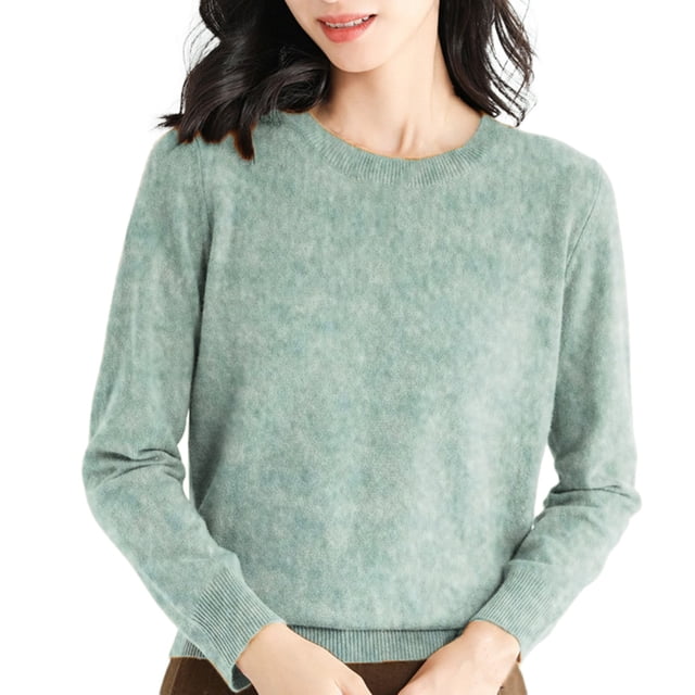 Duoif Chandails pour Femmes, Chandails pour Femmes à Col Rond Chandail pour Femmes à Manches Longues Chandail Doux à Enfiler pour Femmes Vert Menthe TTG