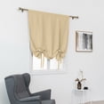 thumbnail image 3 of Innerwin Half Window Curtains Solid Color Kitchen Valance Rod Pocket Soft Short Blackout Curtain Ruched Waterproof Panels Darkening Thermal Insulated Natural color 55.12 x 55.12", 3 of 5
