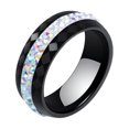 thumbnail image 2 of keepw Ceramics Fashionable Women S Ceramic Ring Wedding And Special Occasions Rings For Wedding AB black Size 9, 2 of 6