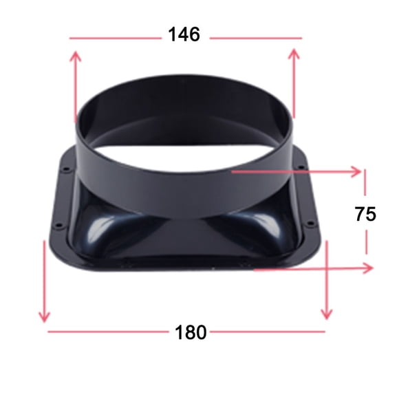 MYG Raccord de Bride Murale ABS 100-200 mm pour Tuyau de Ventilation, Raccordement de Conduites d'Air