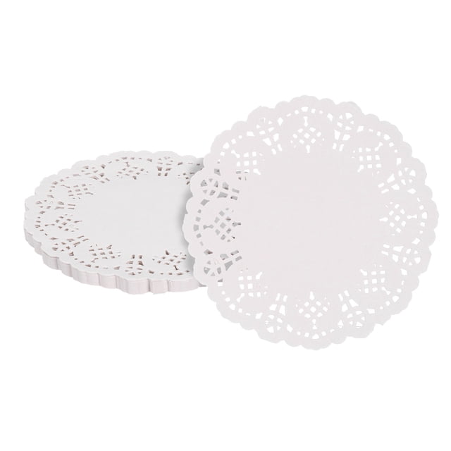 200 Pcs Napperons en Papier, Napperons en Dentelle de 3,5 Pouces, Napperons en Papier Jetables Blancs