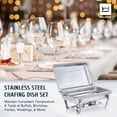 thumbnail image 2 of 6Pack Chafer Chafing Dish Sets 9L/8Q Stainless Steel Pans Catering Full Size, 2 of 11