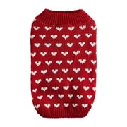 Valentine's Day Dog Cat Sweater Dog Cat Valentines Day Clothes For Cat Dog Valentines Outfit Knitted Dog Cat Sweaters For Small Medium Large Dogs Pet Red XS S M L XL XXL Pet Clothes for Cats for A