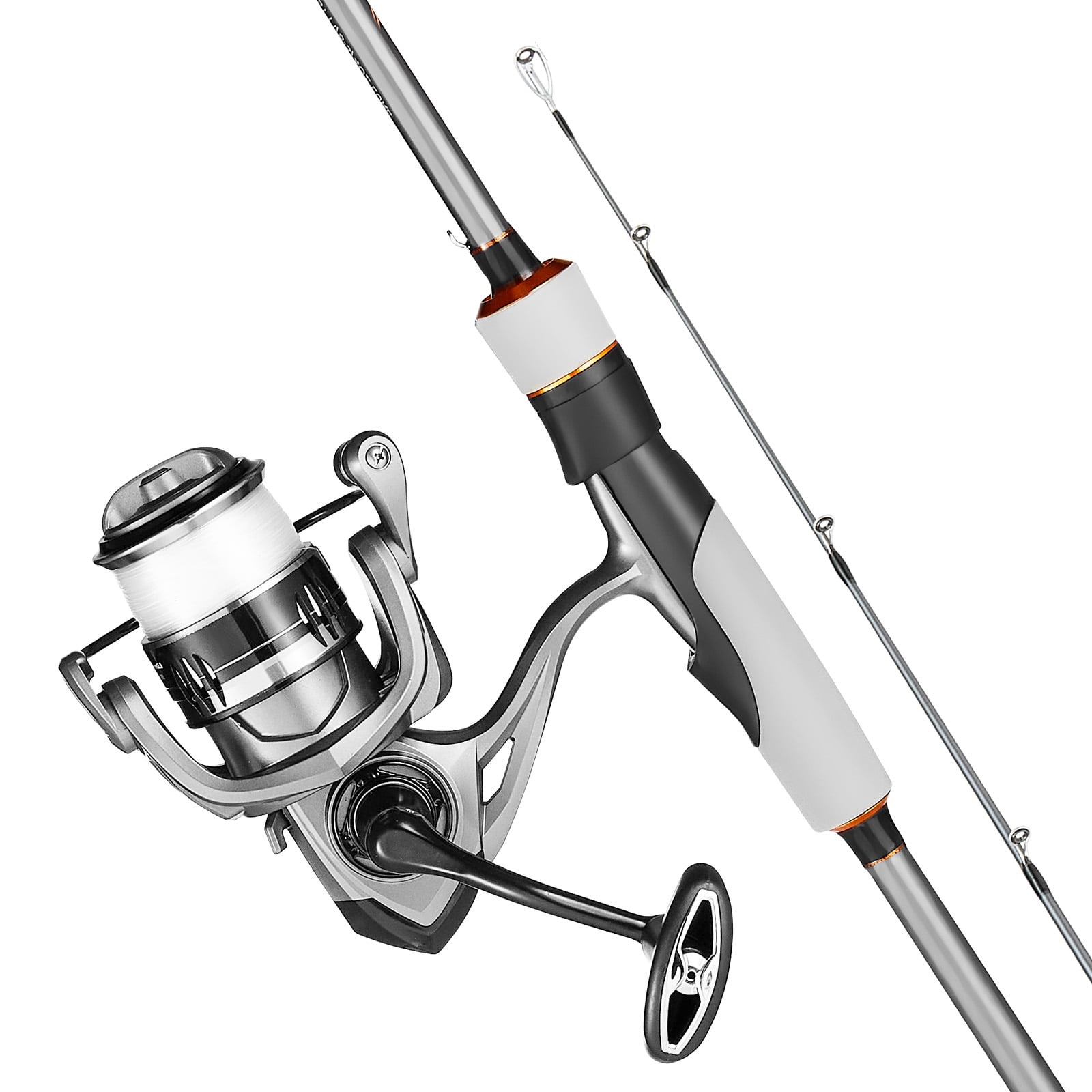 KFFKFF Rod and Fishing Reel Combo, IM6 Carbon Fiber Spinning Rod and Reel Combo, Bass Fishing Pole with 6.5 ft Two-Piece Rods, 7+1 Ball Bearings, EVA Handle