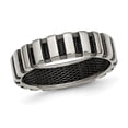 thumbnail image 1 of Mens Titanium Polished Black Plated Wire Band Ring (6mm), 1 of 4