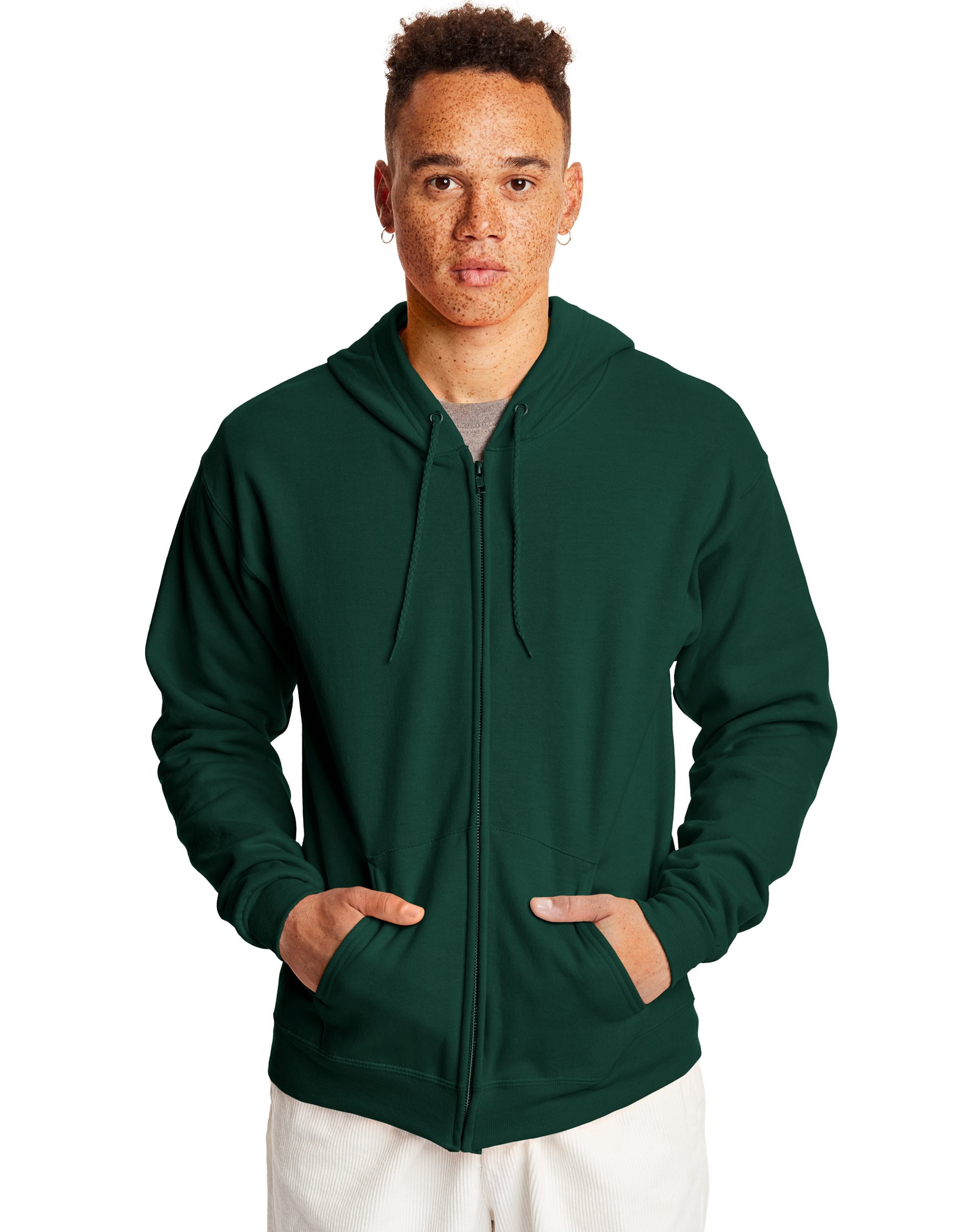 Hanes Mens ComfortBlend EcoSmart Full Zip Hoodie, 3XL, Deep Forest