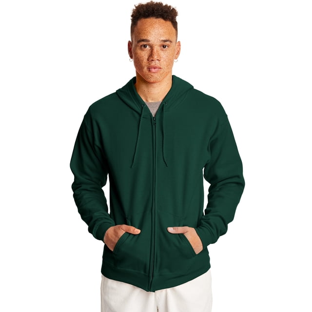 Hanes Mens ComfortBlend EcoSmart Full Zip Hoodie, XL, Deep Forest