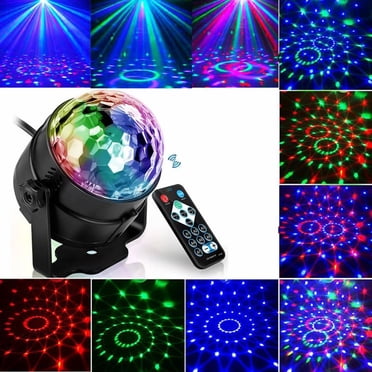 Lumières de Fête Boule Disco LED, Lumière Stroboscopique, Lumières Disco, Activées par le Son avec Télécommande, Lumières Dj, Lumière de Scène pour Festival, Bar, Boîte de Nuit, Fête, Mariage, Spectacle, Maison