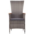 thumbnail image 2 of vidaXL 7 Piece Garden Dining Set with Cushions Grey, 2 of 5