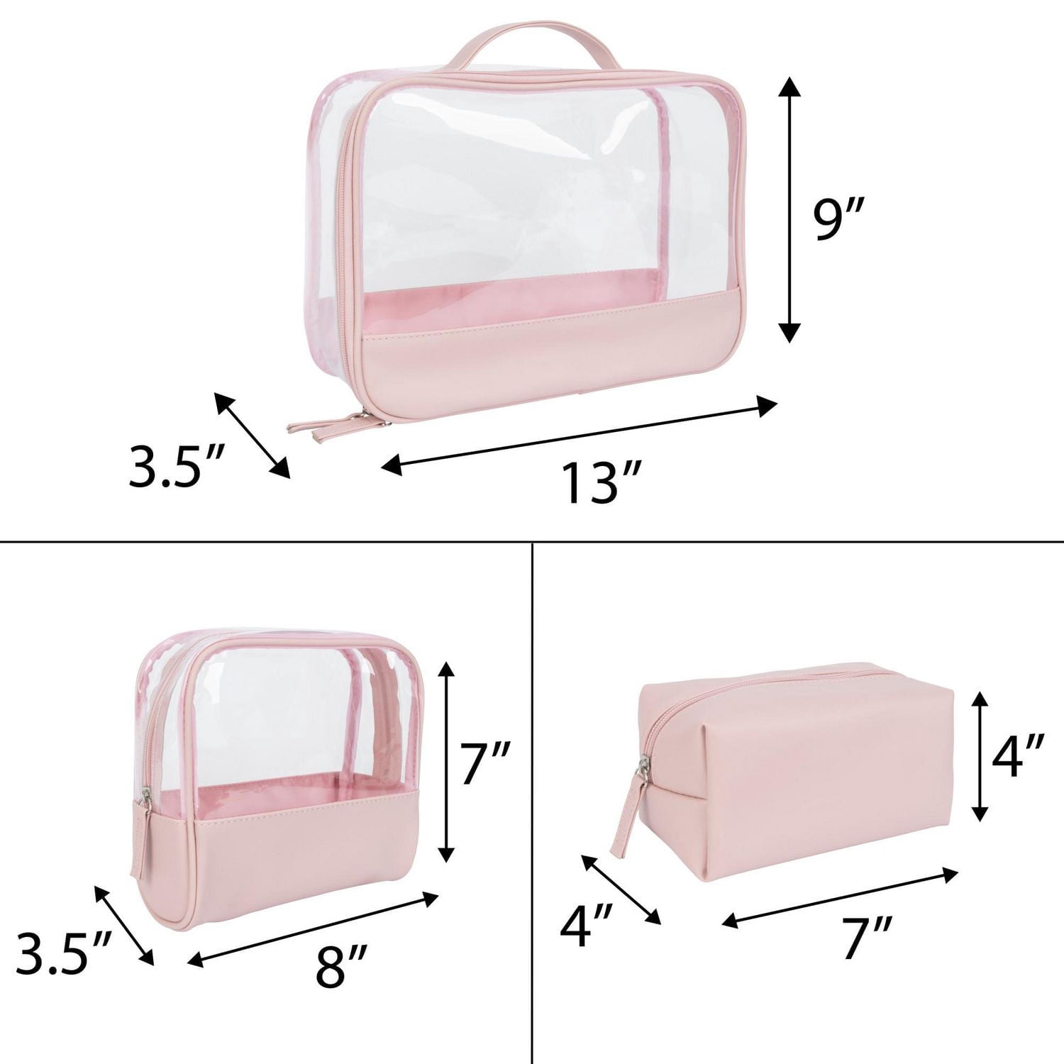 Equate Beauty Cosmetic Bag - Value Set, Cosmetic Bag Set