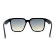thumbnail image 2 of Womens Squared Horn Rim Inset Lens Oversized Rectangle Sunglasses Black Blue Yellow, 2 of 4