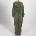 thumbnail image 4 of Combinaison Habillée Femme à Manches Longues à Capuche Combinaison Pyjama Décontractée Hiver Chaude Combinaison de Nuit Entraînement Barboteuse en Liquidation, 4 of 6