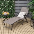 thumbnail image 2 of Costway Chaise Longue Pliante de Patio Extérieure Portable Inclinable pour la Plage Gris, 2 of 8