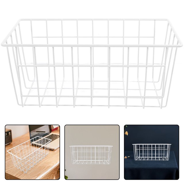 KONTONTY Metal Storage Bins Wall-Mounted Freezer Storage Basket Iron Construction Food Preservation 1Set