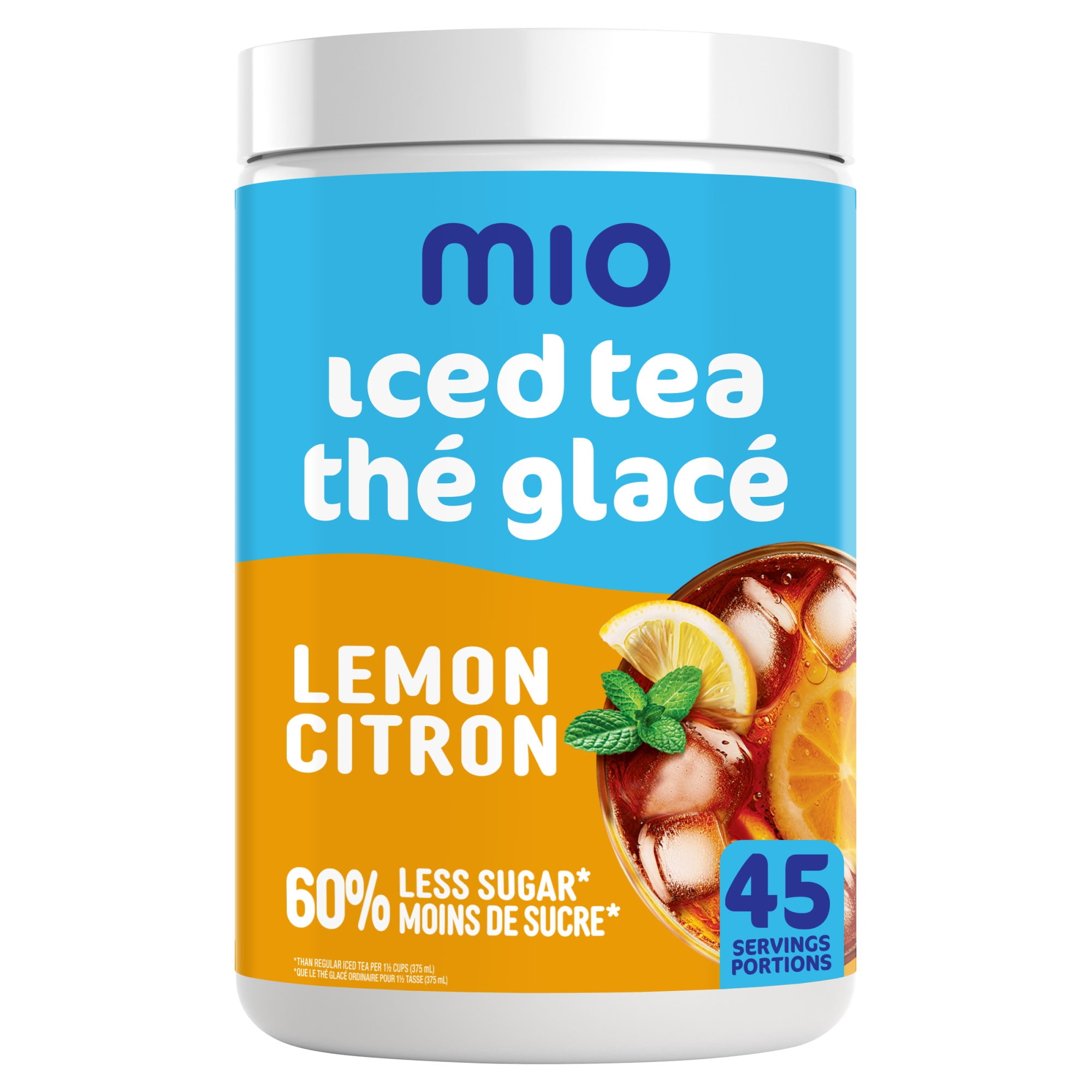 mio Iced Tea Drink Mix, 1 Canister, for Flavourful Hydration and Shareable Refreshment, Original Lemon Flavoured, Made with Real Tea, No Artificial Flavours or Colours, 540 g