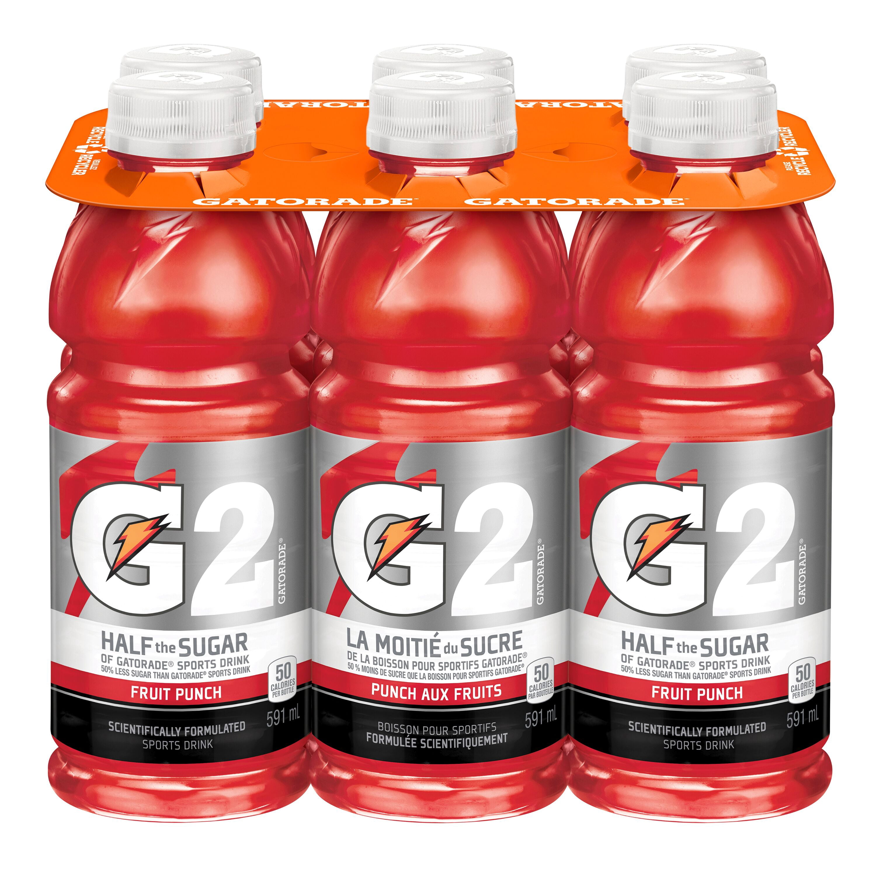 Gatorade G2 Fruit Punch Sports Drink 6 x 591 mL, Bottles