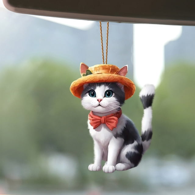 TopLLC 2PC Christmas Ideas Kittens Car Pendant Backpack Pendant license plate