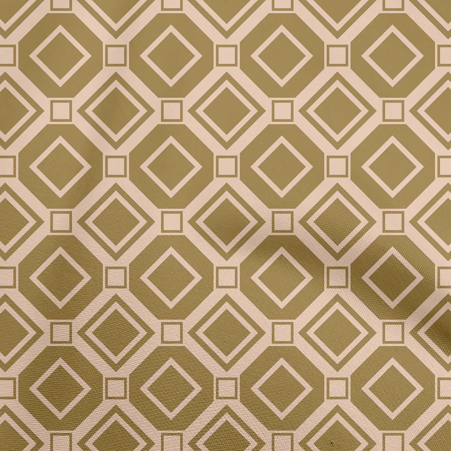 oneOone Cotton Cambric Light Brown Fabric Geometric Craft Projects Decor Fabric Printed By The Yard 56 Inch Wide