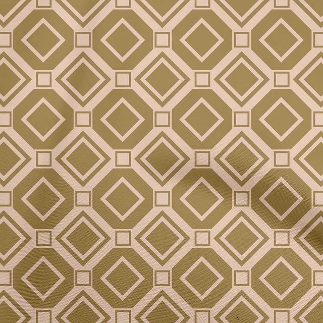 oneOone Georgette Viscose Light Brown Fabric Geometric Craft Projects Decor Fabric Printed By The Yard 42 Inch Wide
